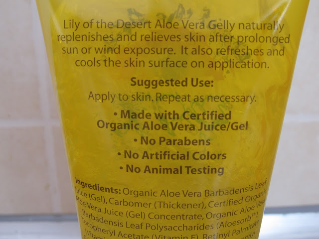 Lily of the Desert 99% Aloe Vera Gelly виготовляється з сертифікованого натурального соку (гелю) алое, не містить парабенів та штучних барвників