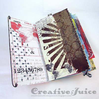Lisa Hoel for Mixed Media Monthly - art mail junk journal with Eileen Hull's Sizzix Journal Die and Emerald Creek products #mixedmediamc