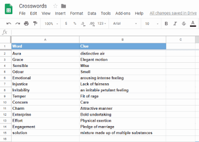 Cara membuat teka teki silang dengan Google sheets-gambar 3 Cara membuat teka teki silang dengan Google sheets-gambar 3