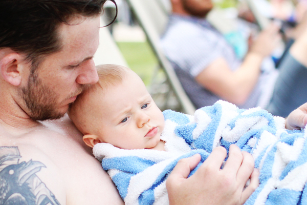 post-swim snuggles