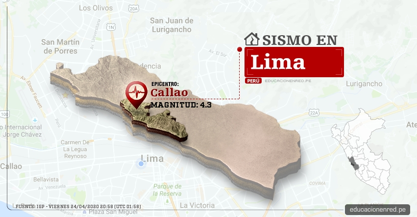 Temblor en Lima de Magnitud 4.3 (Hoy Viernes 24 Abril 2020) Sismo - Epicentro - Callao - Callao - IGP - www.igp.gob.pe Temblor en Lima de Magnitud 4.3 (Hoy Viernes 24 Abril 2020) Sismo - Epicentro - Callao - Callao - IGP - www.igp.gob.pe