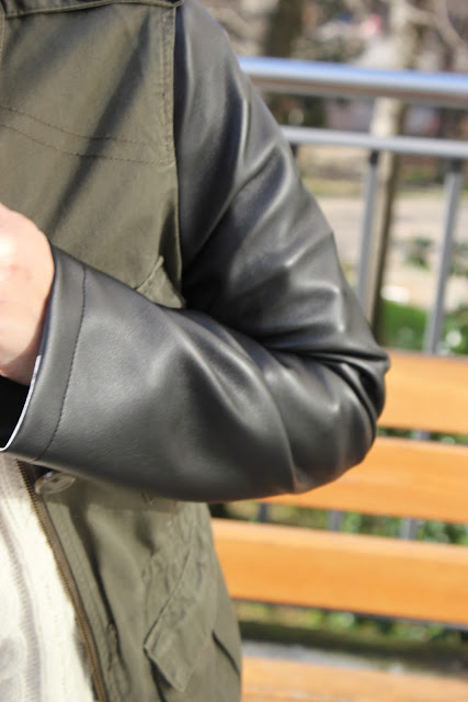 DIY Customizar una chaqueta con mangas de cuero. Blog de costura. Coser mangas