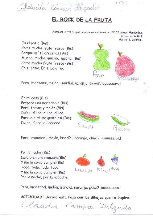 Collection Of Poemas Infantiles De Frutas Collection Of Poemas