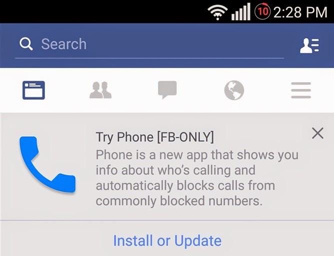 Facebook feature, Facebook Phone app, free calling app