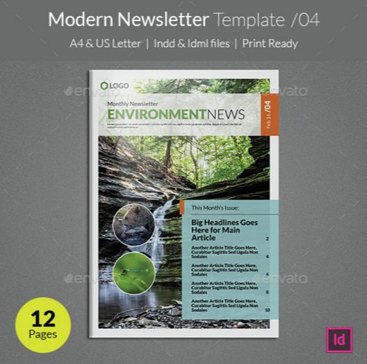 90 Best Printable Newsletter Templates Indesign Indd Pdf Designsmag Org Contemporary Newsletter Template