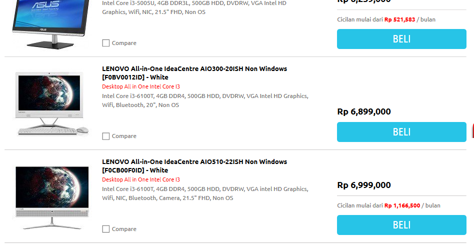 Ini Dia Daftar Harga Komputer All in One Core i3 Acer, Asus, Dell