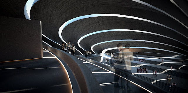 Rendering of interiors in new busan opera house