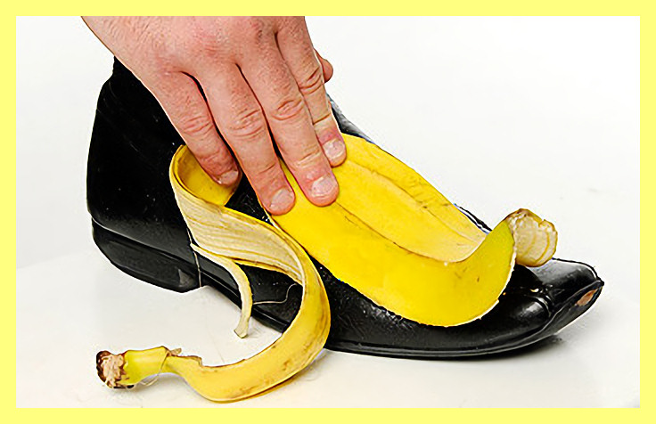 clean shoes with banana peel