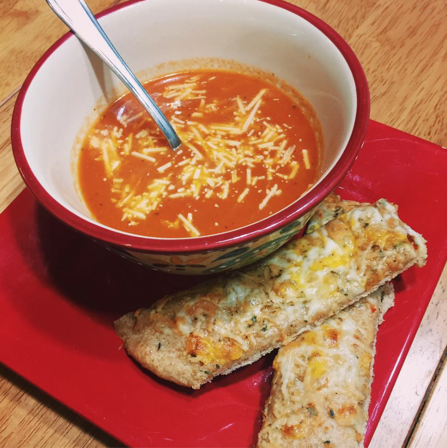 The Fitspiration Tomato Soup & Breadsticks