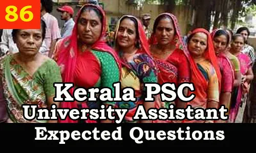 Kerala PSC Model Questions for University Assistant - 86