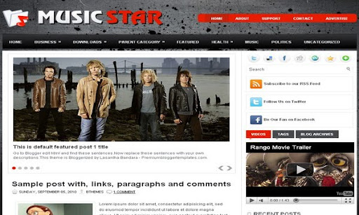 MusicStar Blogger Template