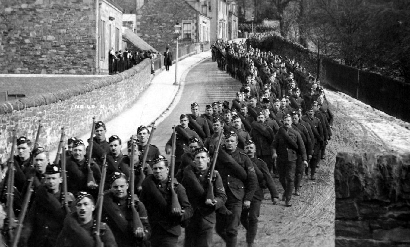 Tour Scotland Old Photograph Royal Scots Regiment Selkirk Scotland