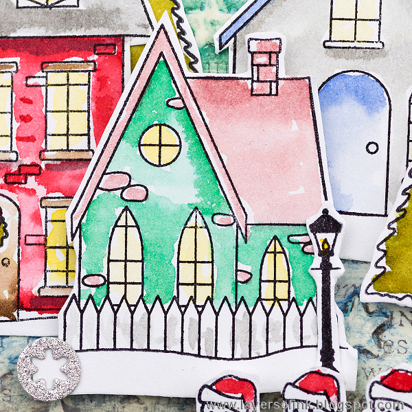 Layers of ink - Winter Christmas Village Tag Tutorial by Anna-Karin