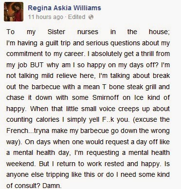 regina askia quit nursing career