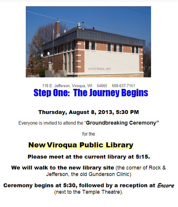 Retiring Guy's Digest Groundbreaking for New Viroqua Library Takes