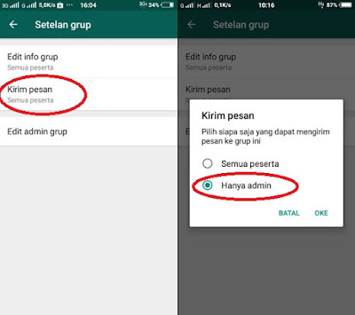 Grup WhatsApp, Cara Agar Hanya Admin Yang Bisa Kirim Pesan