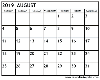 Free Printable Calendar August 2019 Free Printable Calendar August 2019