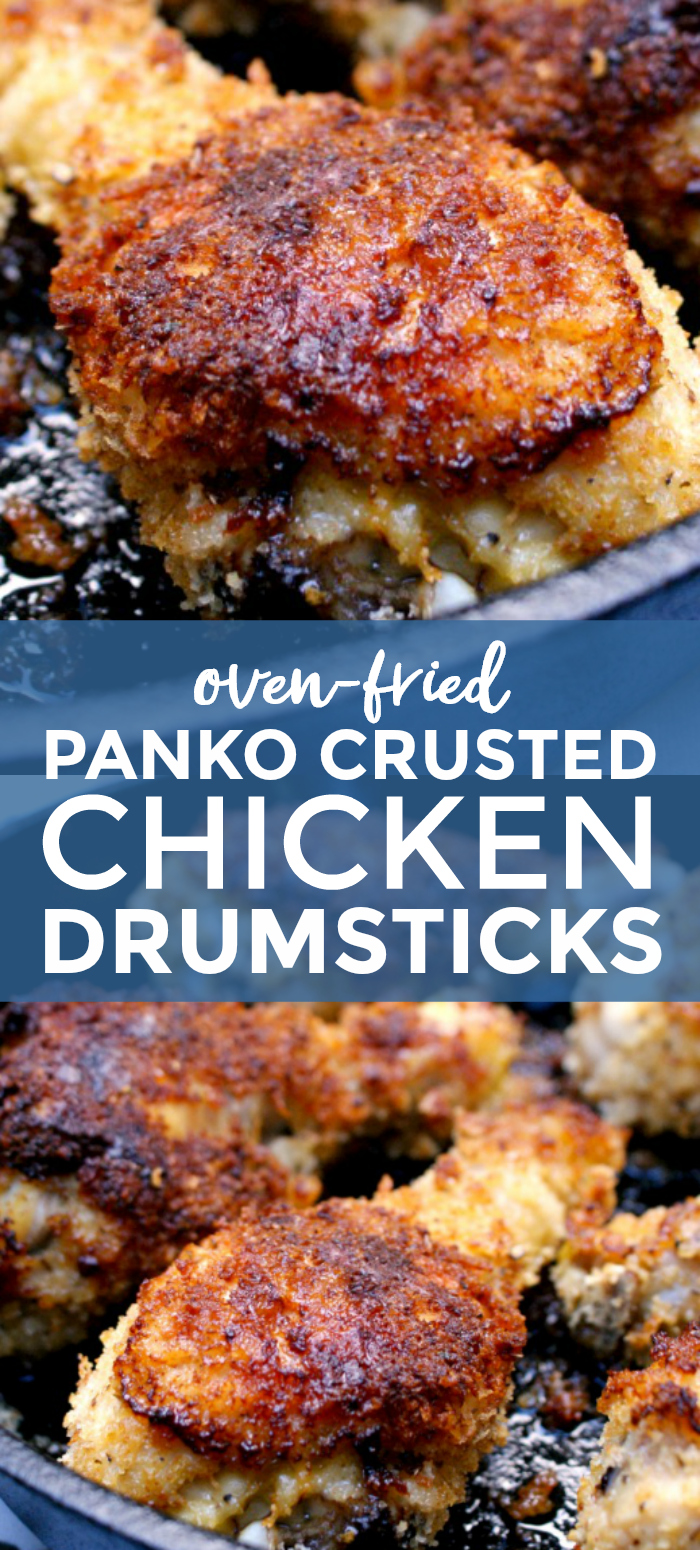 Oven-Fried Panko Crusted Chicken Drumsticks | thetwobiteclub.com | #chicken #dinner