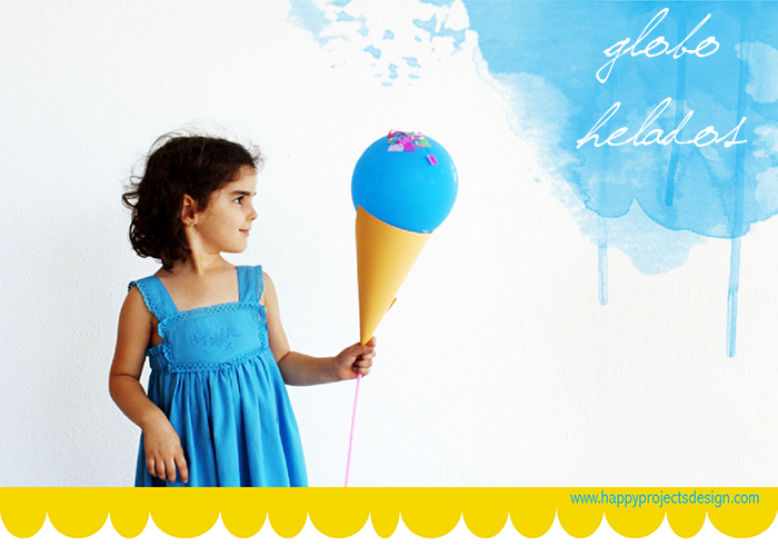 Fiesta de helados diy Helados con globos