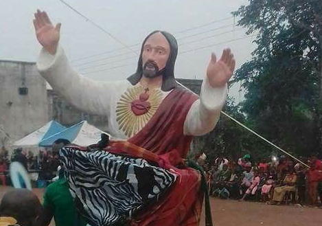 masquerade jesus statue perform anambra