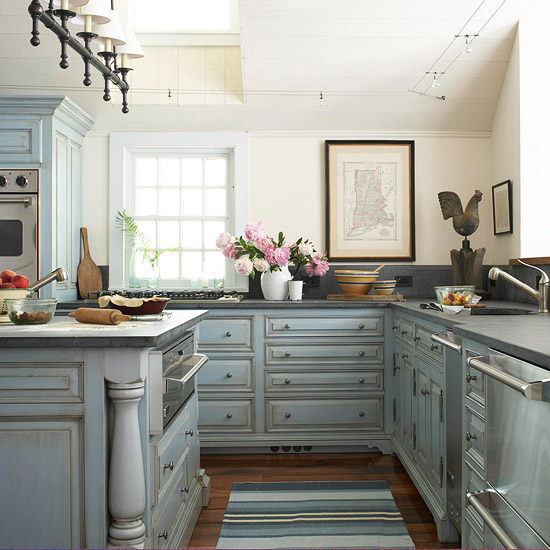 New Home Interior Design: Blue Kitchen Design Ideas