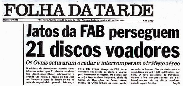 FAB libera documentos sobre aparição de OVNIs em São José - Brasil FAB libera documentos sobre aparição de OVNIs em São José - Brasil