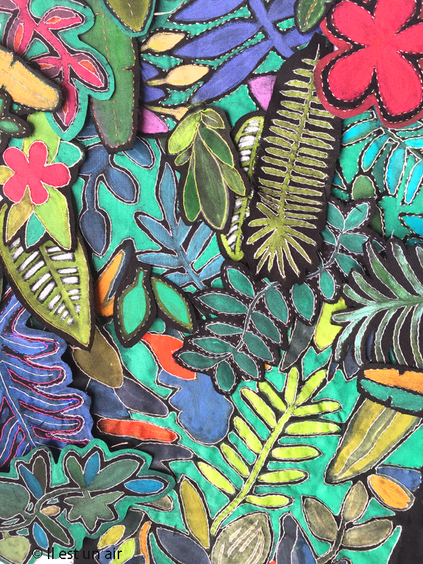 Peinture textile tropical
