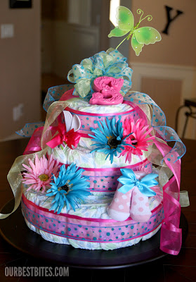 A beautiful Diaper Cake for Baby Shower A beautiful Diaper Cake for Baby Shower
