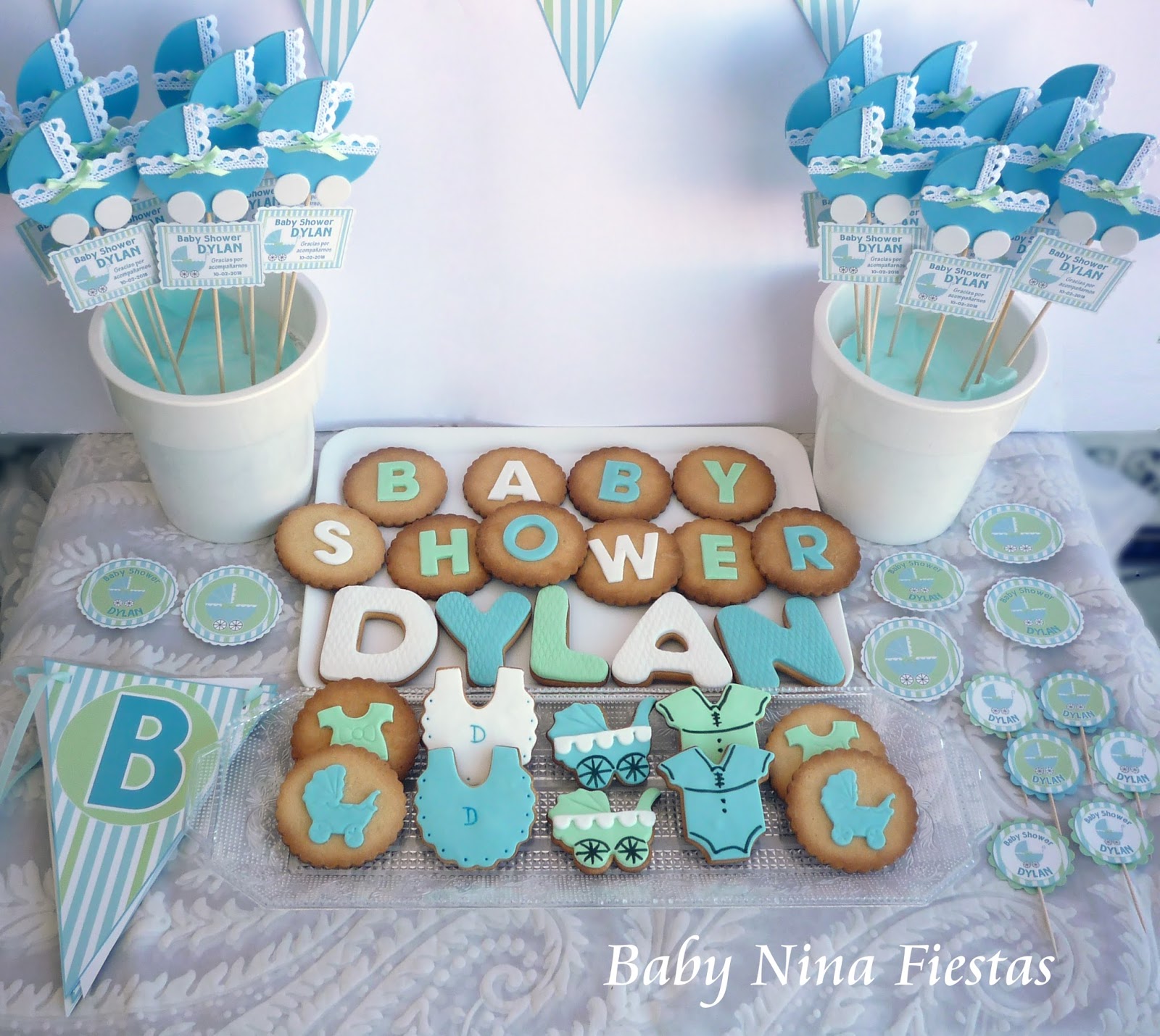 Baby Nina Fiestas Kit personalizado baby shower para Dylan