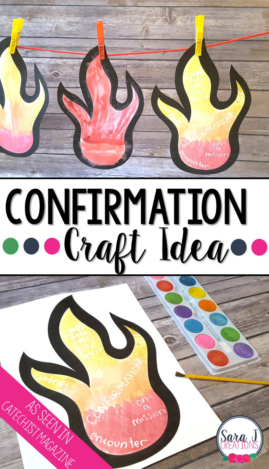 A craft idea for teaching about Confirmation and the Holy Spirit. As seen in Catechist Magazine.