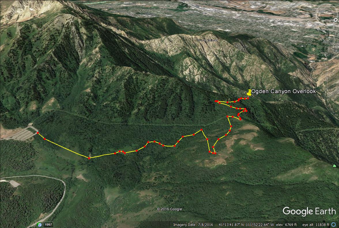 Girl on a Hike Hiking to the Ogden Canyon Overlook