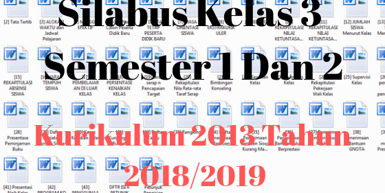 Silabus Kelas 3 Semester 1 Dan 2 Kurikulum 2013 Tahun 2018/2019