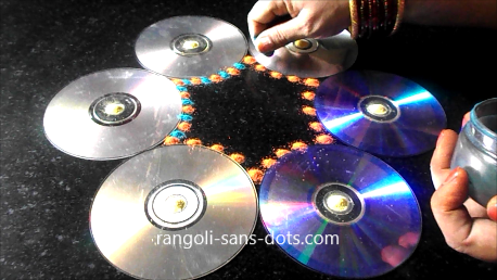 CD rangoli designs for Navratri Diwali craft