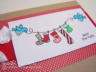 Deck the Halls Christmas card using Holiday Wishes Stamps set by Newtons Nook Designs
