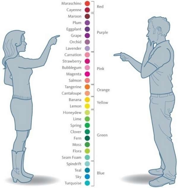 20 Hilarious But True Differences Between Men And Women - Picking out colors