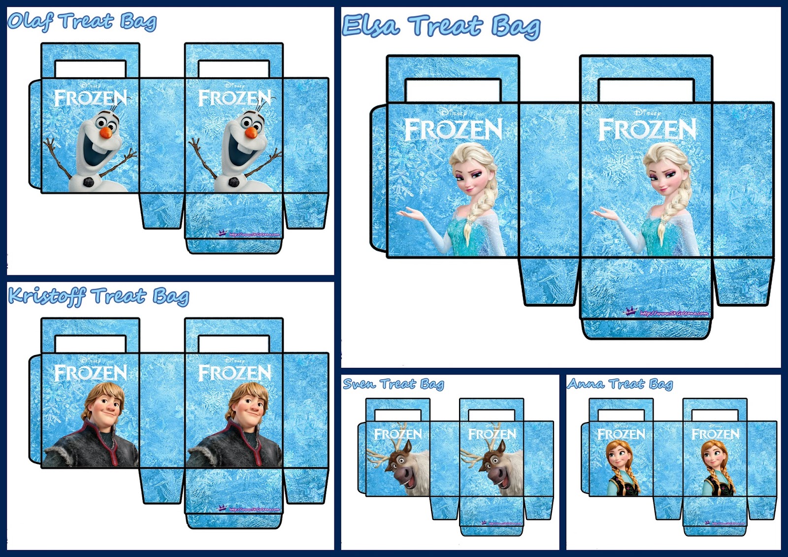 Recordar Endulzar De todos modos Frozen: Bolsas de Papel en Celeste, para Imprimir Gratis. - Ideas y  material gratis para fiestas y celebraciones Oh My Fiesta!