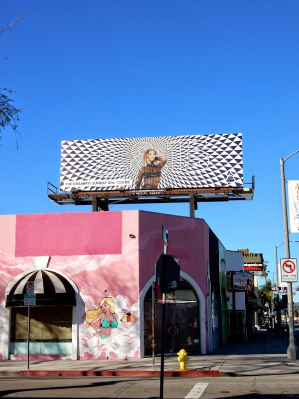 57th Grammys Beyoncé billboard Melrose Avenue 57th Grammys Beyonce billboard