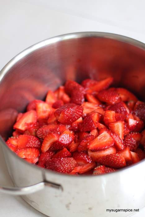 A pot of strawberries