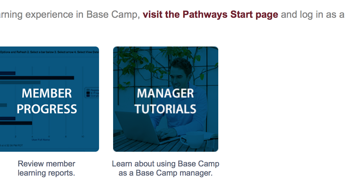 Pathways experience Base camp manager