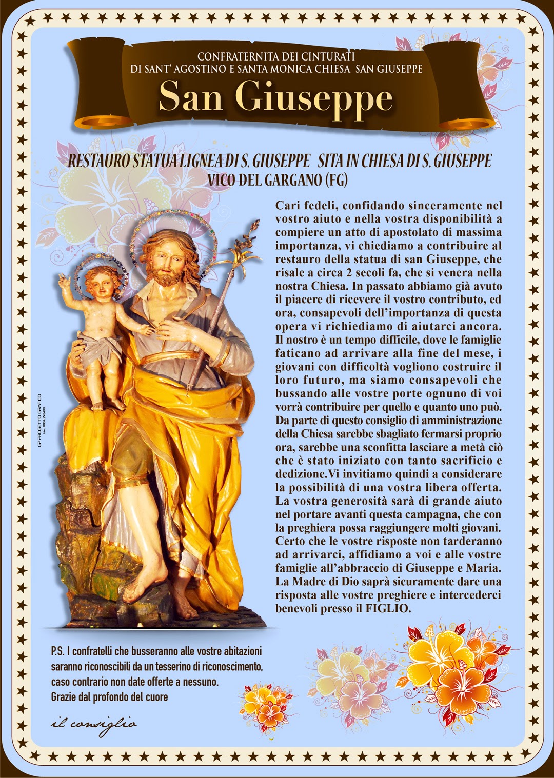 Chiesa San Giuseppe RESTAURO STATUA LIGNEA DI SAN GIUSEPPE SITA IN