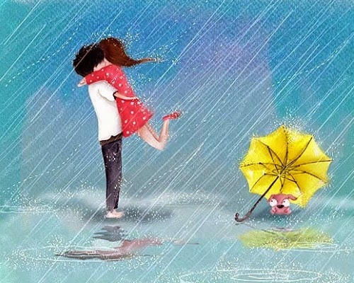 Ảnh hoạt hình lãng mạn trong mưa