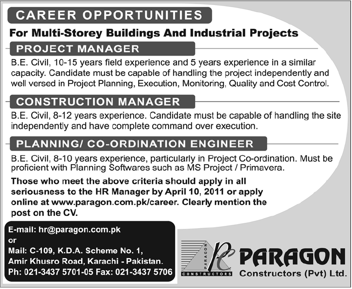 ADVERTISED JOBS ON NEWS PAPERS paragon construction jobs apply at HR