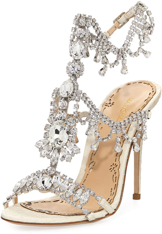 Jewell's Online Mall: Marchesa Grace Jeweled Dressy Sandal, White by ...