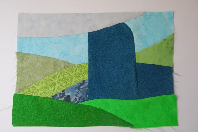 Machine-pieced background - the stage is set for playing with appliqué 