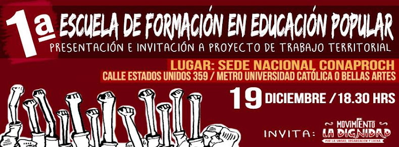 SANTIAGO:  1ra  ESCUELA DE FORMACIÓN EN EDUCACIÓN POPULAR
