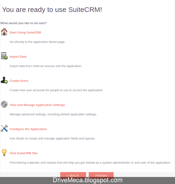 Ingresamos a SuiteCRM al final del asistente Ingresamos a SuiteCRM al final del asistente