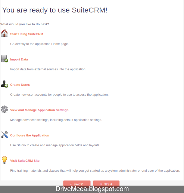 Ingresamos a SuiteCRM al final del asistente