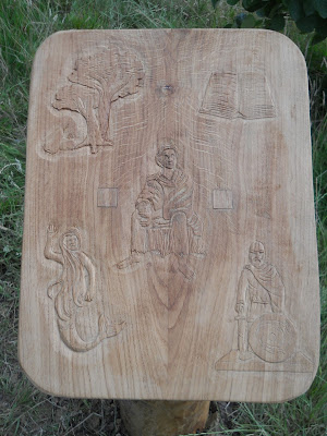 carving at st chads school, pathway