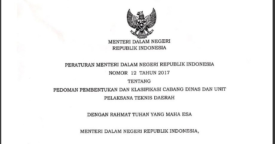 Download Permendagri Nomor 12 Tahun 2017 Tentang Pedoman Pembentukan