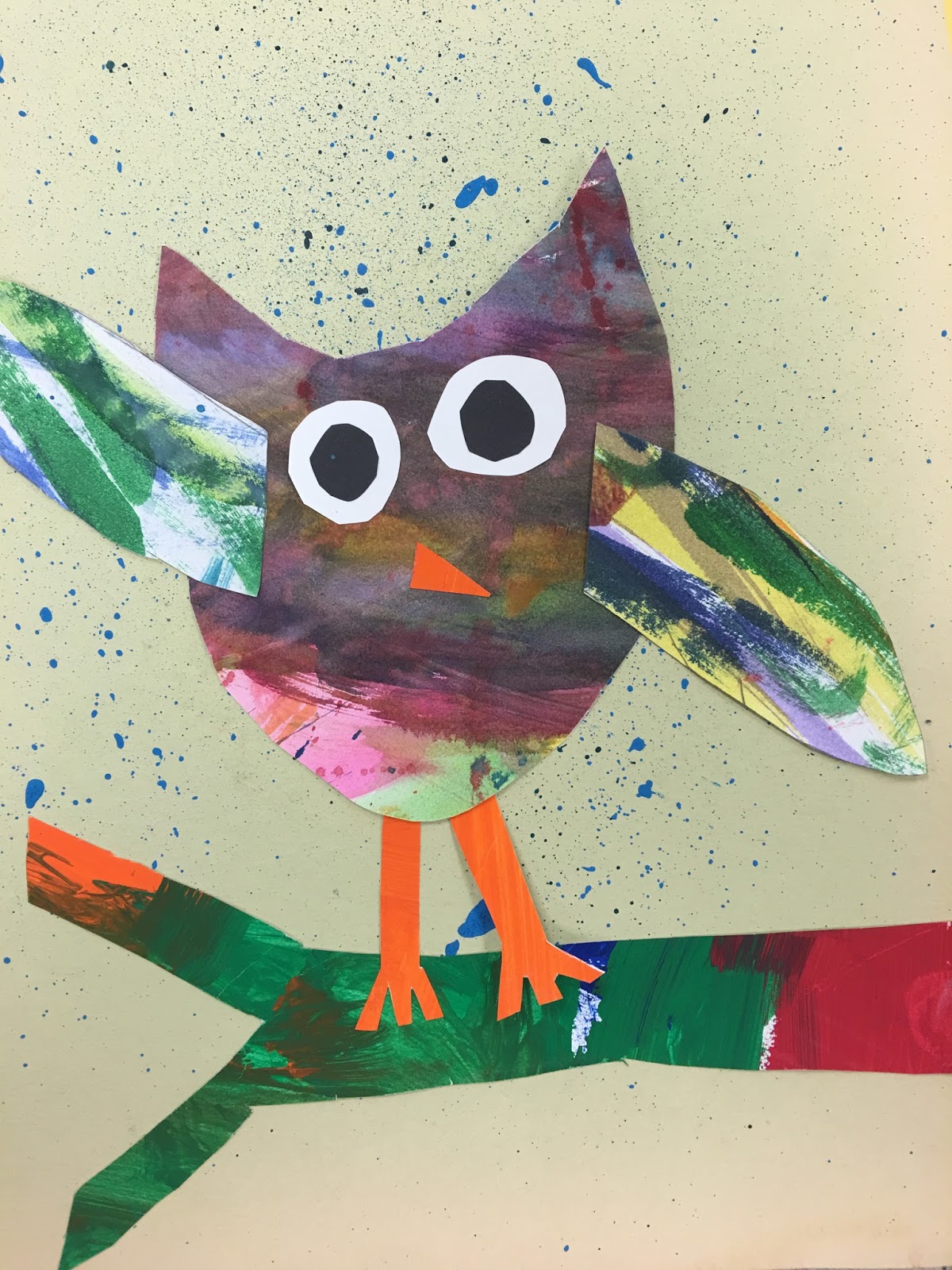 Art Room Blog: 2nd Grade Painted Paper Owls...